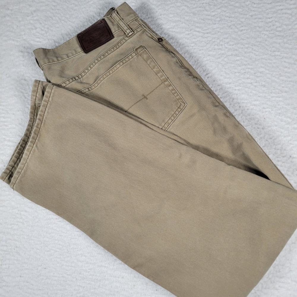 Polo Ralph Lauren Pants Mens 36x34 Khaki Tan Cotton Twill Straight Leg 5-Pocket